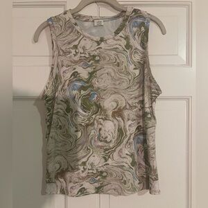 Marble Print Sleeveless Top